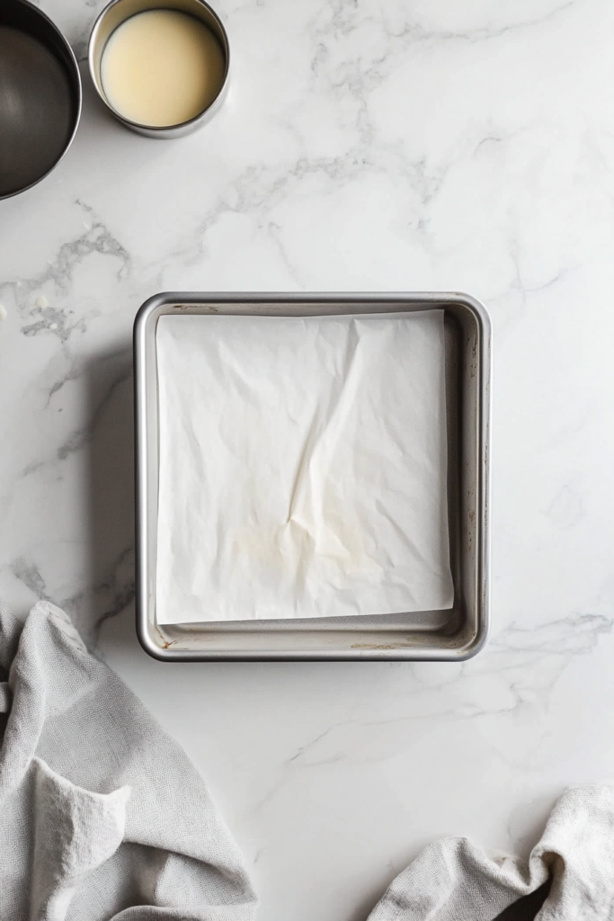 preheating-oven-and-prepping-parchment-lined-8x8-baking-pan-4207158-683x1024