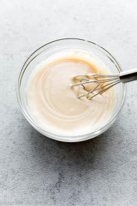 prepare the glaze by combining sugar, butter