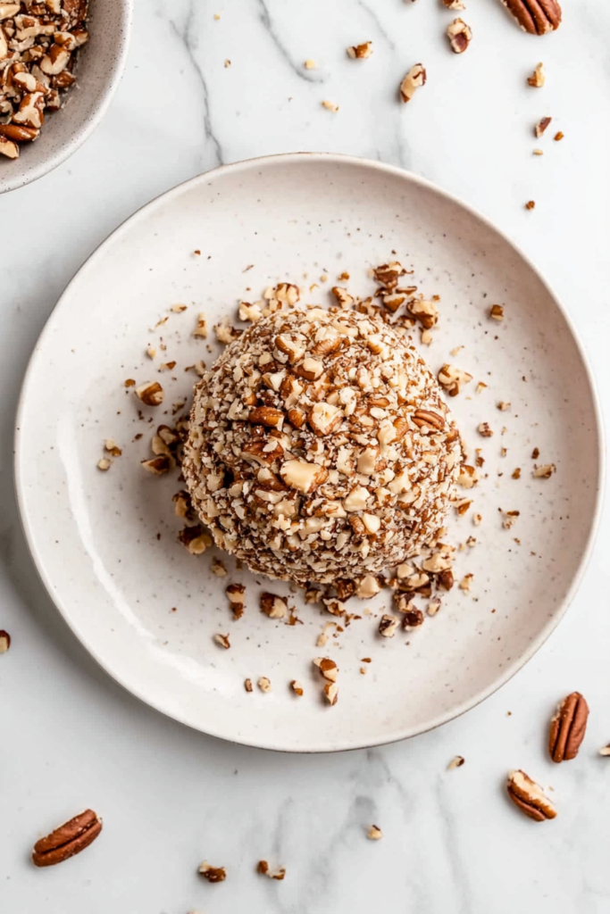 rolling-chilled-cheese-ball-in-chopped-pecans-before-serving-with-apple-slices-2