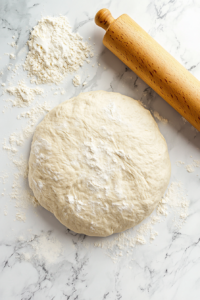 softened-butter-being-evenly-spread-over-the-rolled-out-dough-before-adding-filling