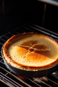 the-oven-door-cracked-open-to-gently-release-steam-and-set-the-japanese-cheesecake