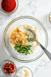 vinegar-dressing-prep-cilantro-chili-garlic-in-bowl