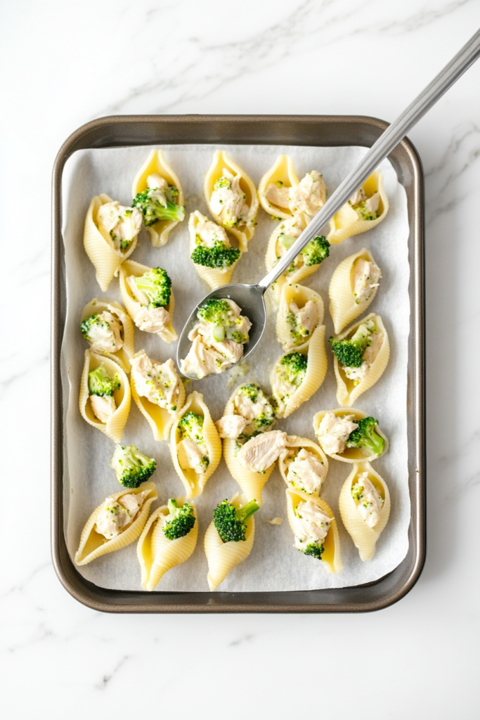 filling-pasta-shells-with-creamy-chicken-and-broccoli-mixture-5136501-683x1024