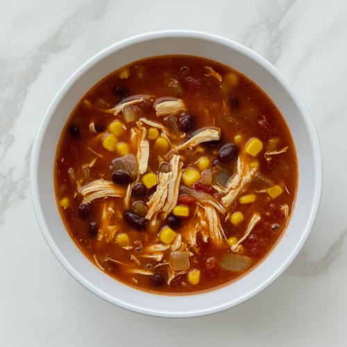 chicken-enchilada-soup-served-in-white-ceramic-bowl-on-marble