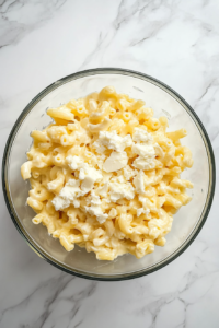 chopped-egg-whites-in-glass-bowl-with-pasta