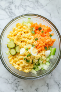 creamy-egg-dressing-over-vegetable-pasta-bowl