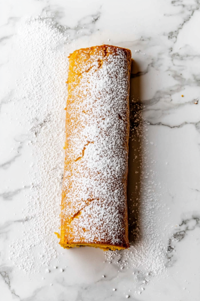 finished-rolled-cake-dusted-with-confectioners-sugar