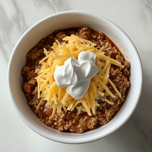 homemade-chili-in-black-dutch-oven-on-white-marble-countertop