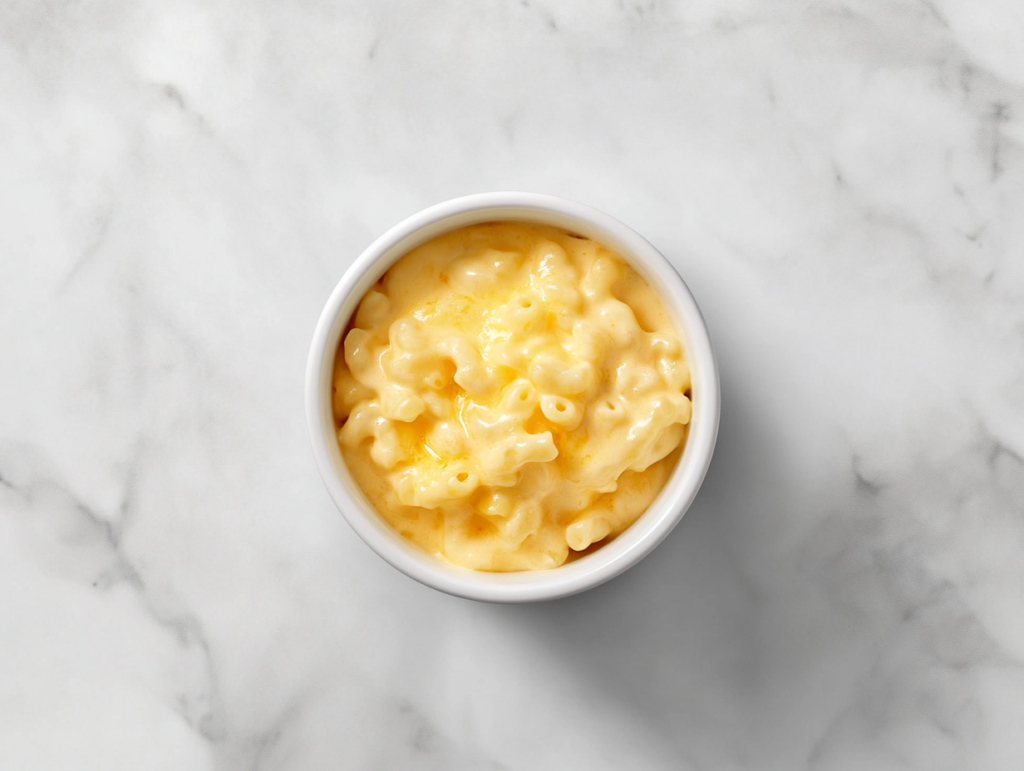 mac-and-cheese-in-white-ceramic-bowl-on-marble