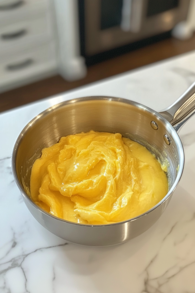 mango-puree-and-cream-added-to-gelatin-mixture-in-saucepan-on-white-marble-2128024-683x1024