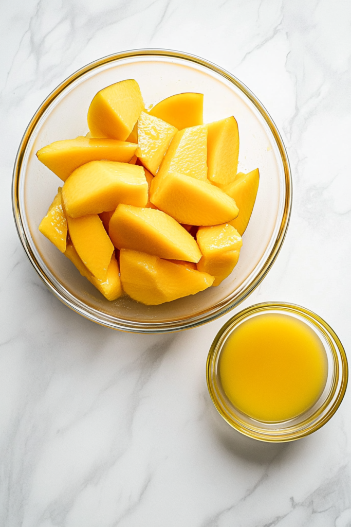 mango-slices-drained-and-juice-reserved-in-glass-bowls-on-white-marble-1089563-683x1024
