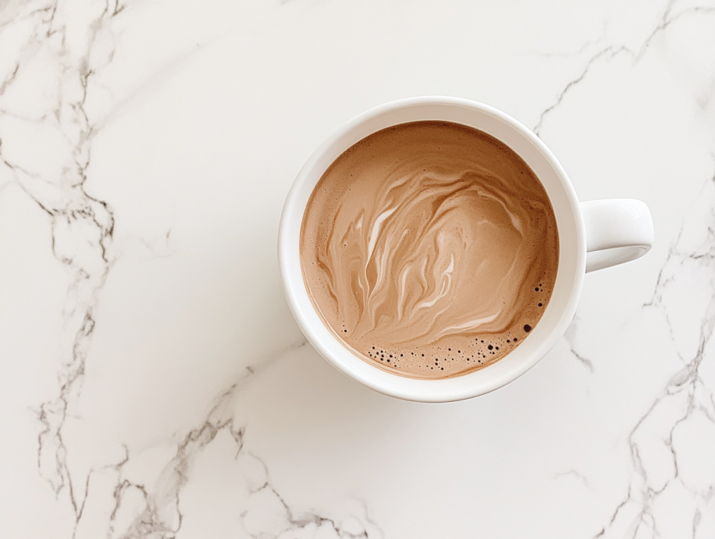 serving-crockpot_hot_chocolate_top_down_white_mug_on_marble