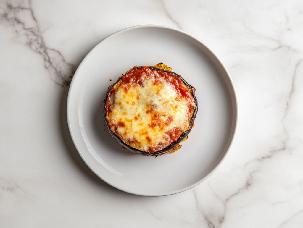 serving-eggplant-parmesan-on-white-ceramic-plate