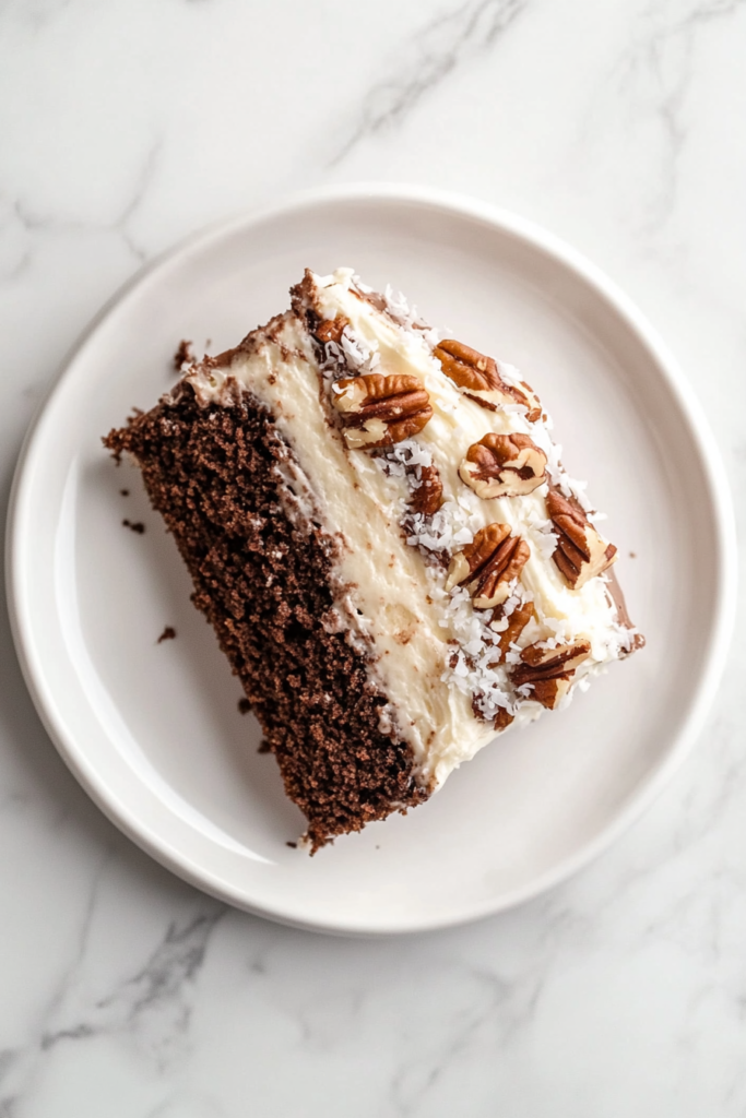 slice-of-german-chocolate-cake-served-on-white-plate