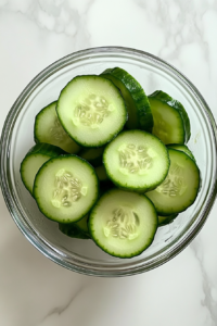 sliced-cucumbers-prepped-for-pickles-on-white-marble-countertop