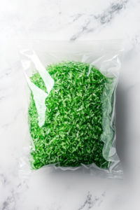 tinting-coconut-with-green-color-in-bag-top-view