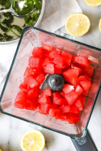 Blend watermelon until smooth