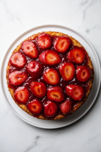 cake-inverted-on-plate-cooling-on-marble-served-with-ice-cream