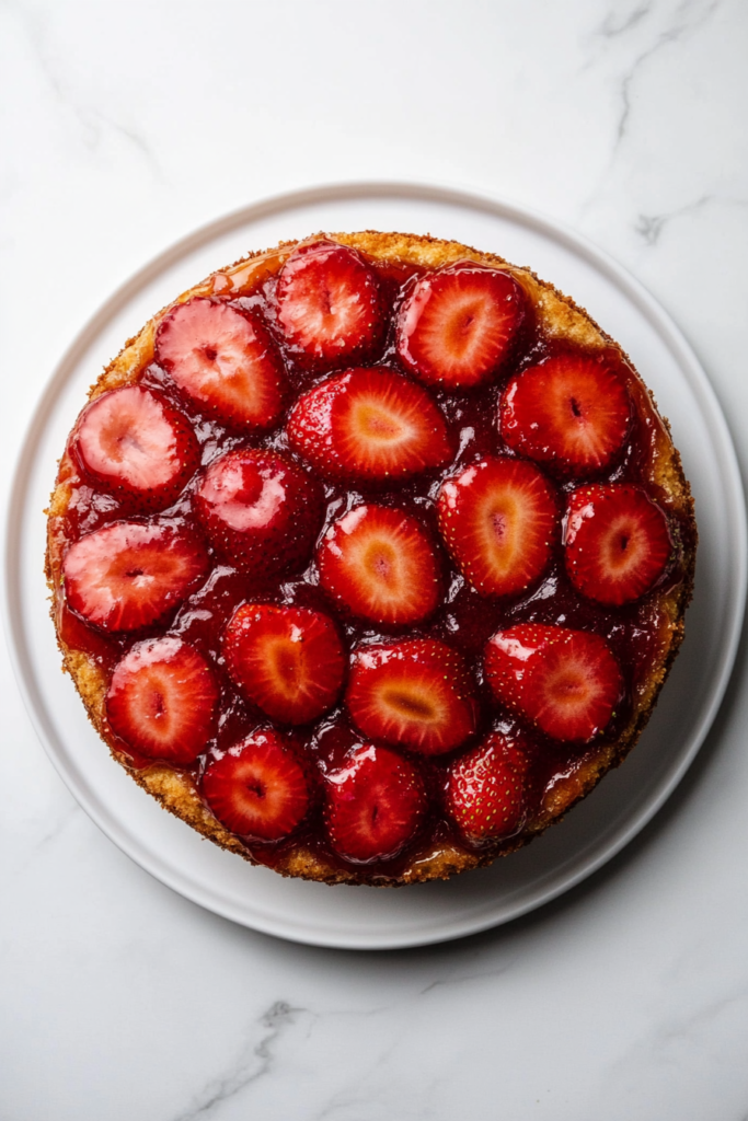 cake-inverted-on-plate-cooling-on-marble-served-with-ice-cream