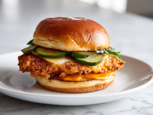crispy-popeyes-style-chicken-sandwich-on-white-marble-countertop