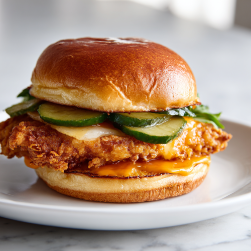 crispy-popeyes-style-chicken-sandwich-on-white-marble-countertop