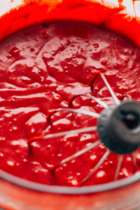 Fold in red food coloring