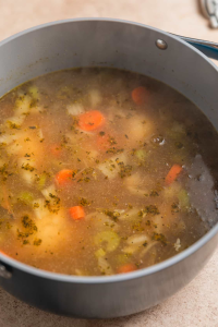 Once the orzo soup is ready