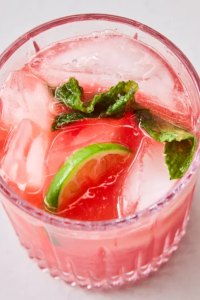 Pour the blended watermelon