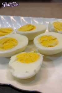 Slice eggs in half lengthwise