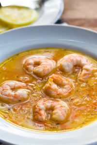 Spoon the soup into bowls