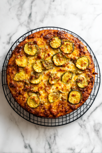 baked-pickle-pizza-cooling-on-rack-marble-surface