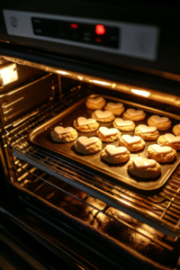 biscuit-tops-baking-inside-glowing-oven
