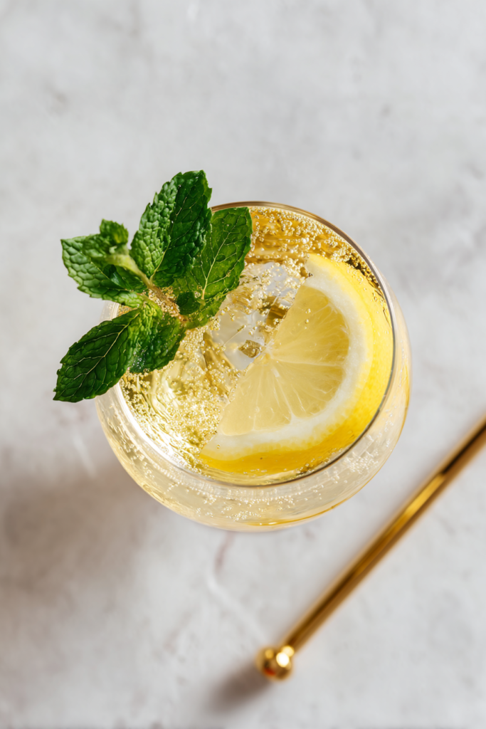 finished-hugo-spritz-garnished-lemon-mint