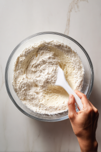 folding-flour-salt-into-cake-batter
