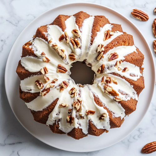 golden-moist-nothing-bundt-cake-frosted-beautifully-on-white-marble