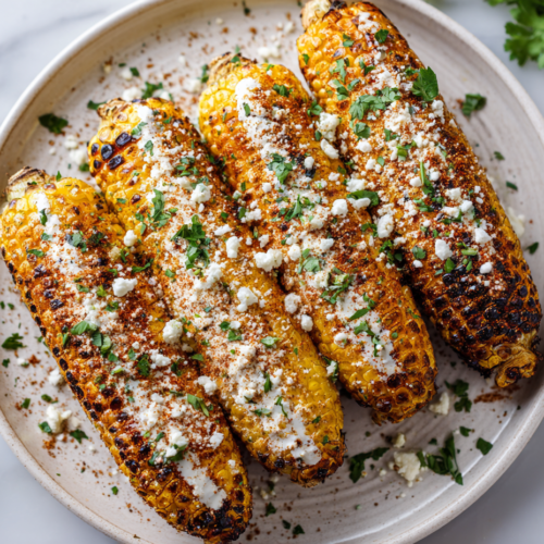 grilled-mexican-street-corn-on-white-marble-close-up