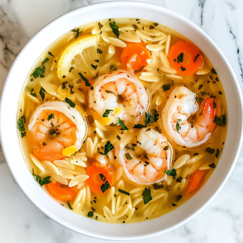 lemon-shrimp-soup-in-white-ceramic-bowl-on-marble