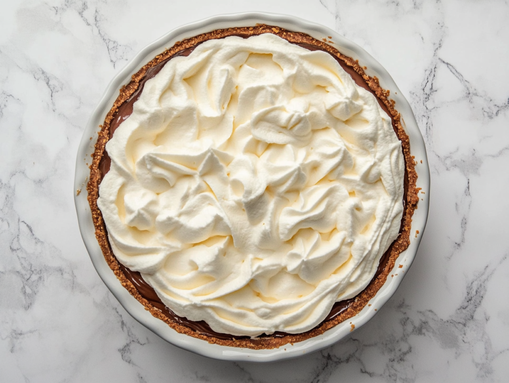 no-bake-nutella-pie-on-white-marble-with-clean-background-top-down