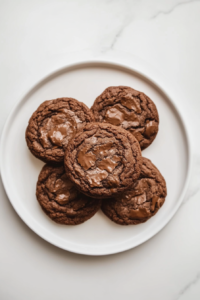 nutella-cookies-served-on-white-ceramic-plate-on-marble-surface