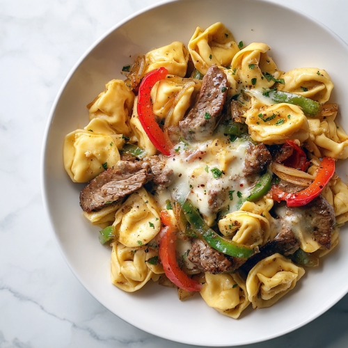 philly-cheesesteak-tortellini-in-creamy-skillet-featured