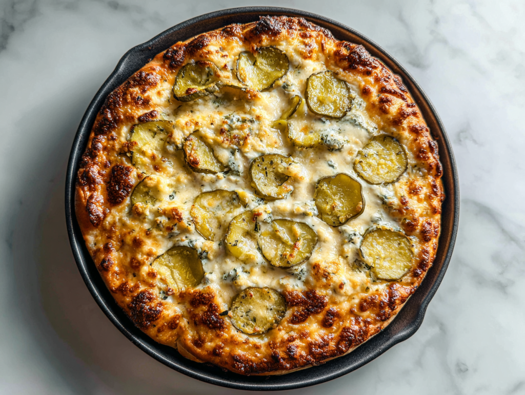pickle-pie-pizza-featured-top-view-white-marble