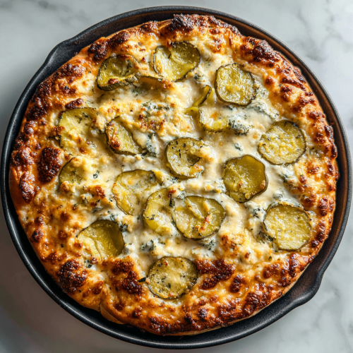 pickle-pie-pizza-featured-top-view-white-marble