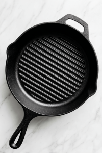 preheating-grill-for-watermelon-on-white-marble