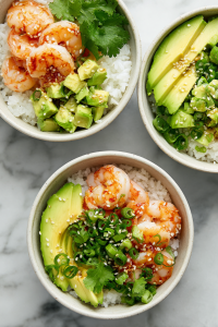 shrimp-and-toppings-on-rice-in-bowls