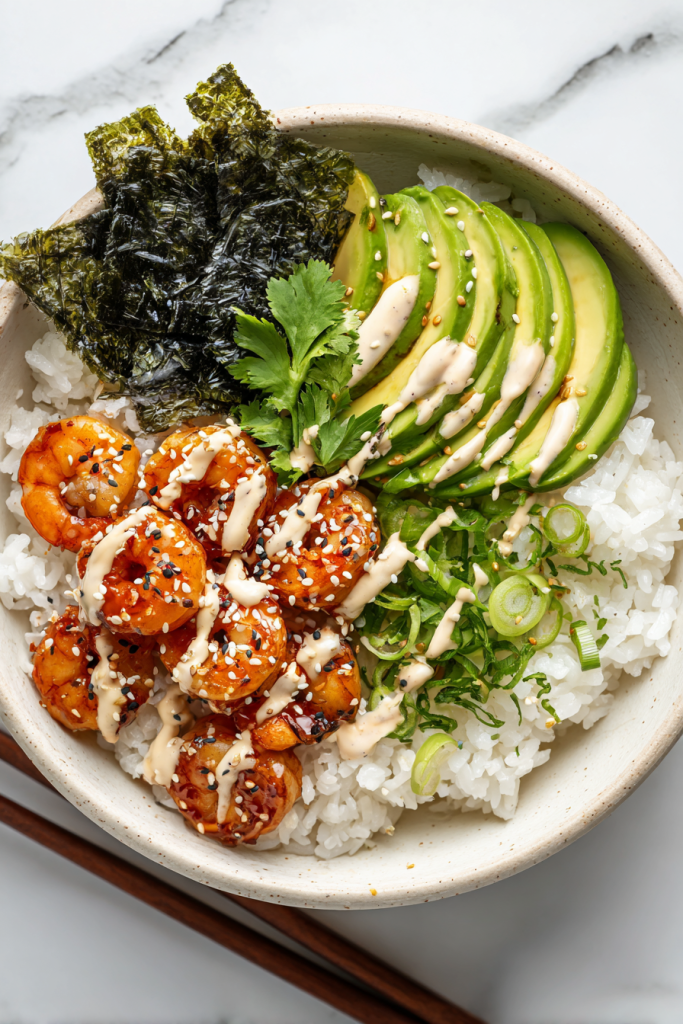 shrimp-rice-bowls-served-with-seaweed
