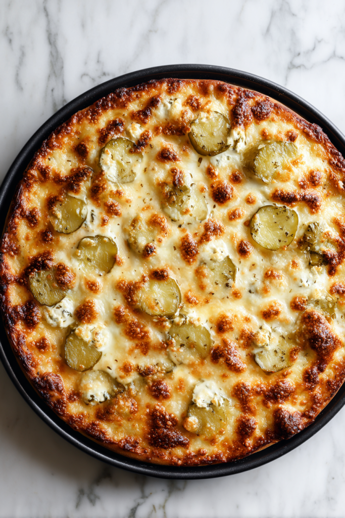 sliced-pickle-pie-pizza-on-board-marble-background