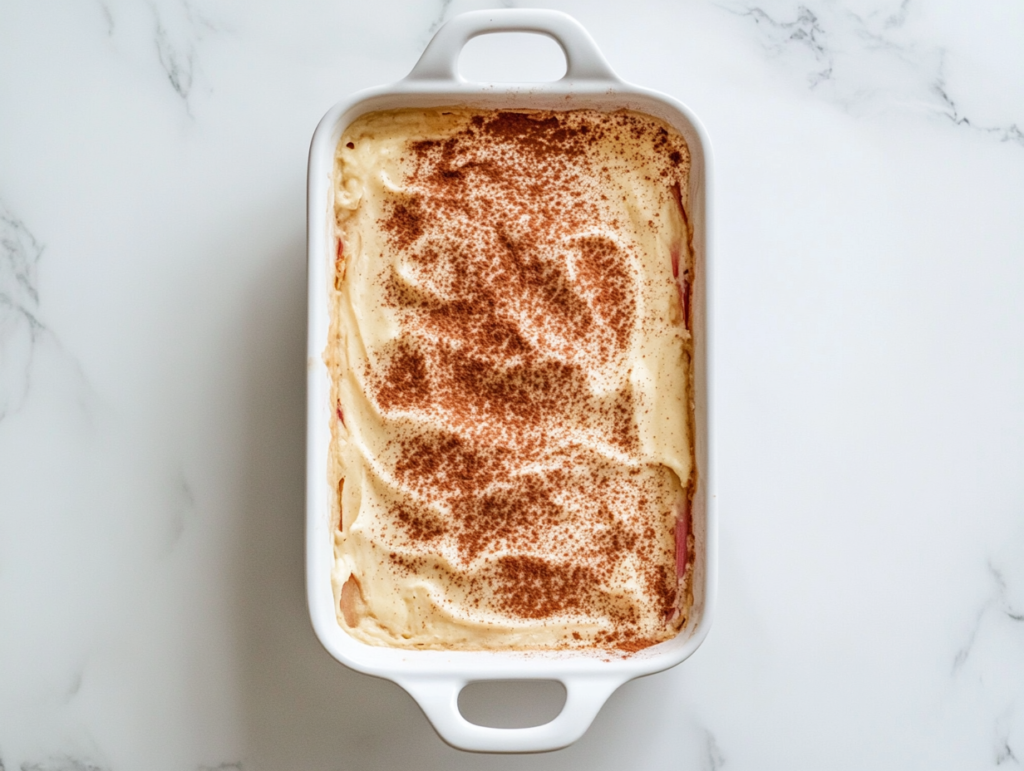 sour-cream-rhubarb-coffee-cake-featured-image-on-white-marble