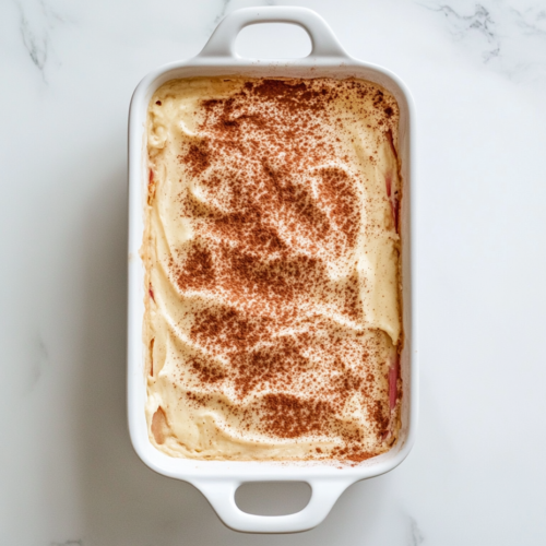 sour-cream-rhubarb-coffee-cake-featured-image-on-white-marble