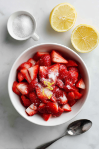 strawberries-sugar-lemon-in-white-bowl