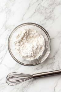 whisking-dry-ingredients-in-glass-bowl-on-white-marble